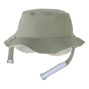 Petit Lem - Sombrero reversible resistente a los rayos UV con dinosaurios de fibras recicladas texturizadas | Caqui
