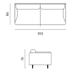 Panac Edition - Sofá de 3 plazas Isly - Tejido Jaspeado - 205 cm