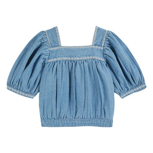 Emile et Ida - Blusa Chambray Bordada | Vaquera