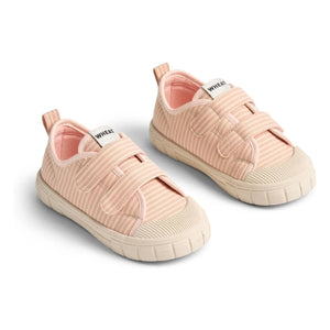 Trigo - Zapatillas con cordones a rayas Bobbie | Rosa empolvado