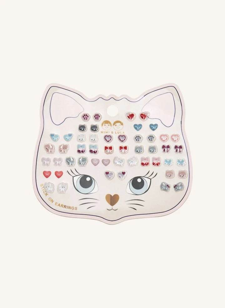 Mimi & Lula - Pendientes autoadhesivos de gato | Rosa pálido