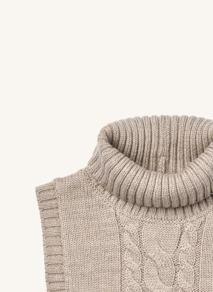 Wheat - Cuello desmontable Softo, Lana Merino | Beige