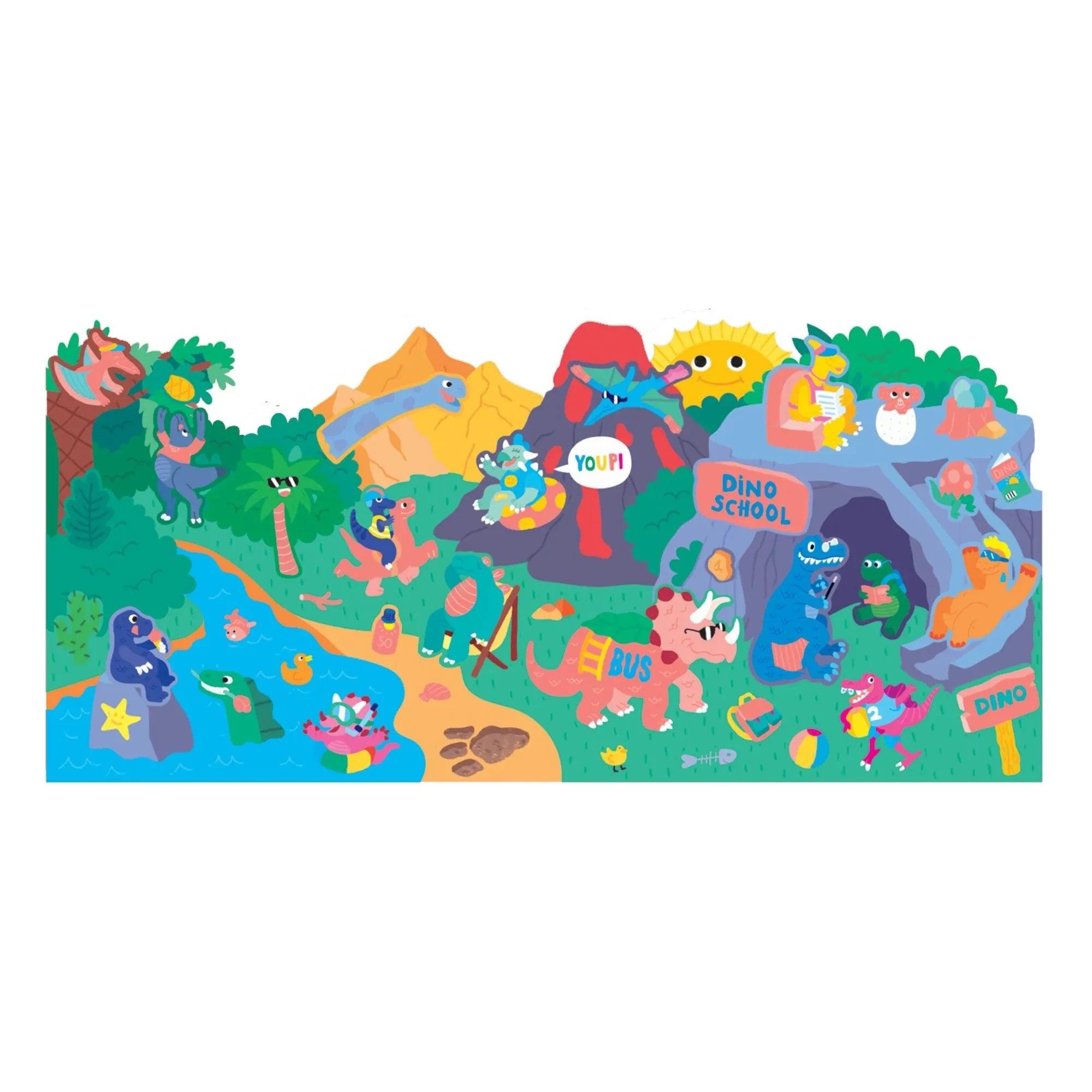 Omy x Gallimard Jeunesse - Póster para colorear Dinoland