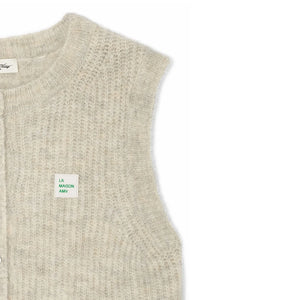 American Vintage - Cárdigan East Alpaca | Gris jaspeado