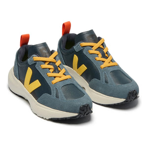 Veja - Zapatillas con Cordones y Encaje Pequeño Canario Piel Abierta O.T. | Azul