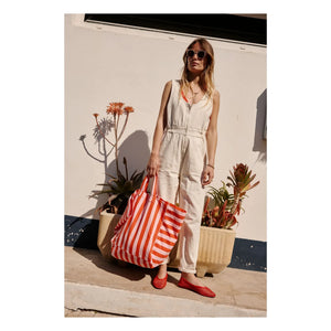 Rose in April - Bolso tote a rayas Elisa | Rojo