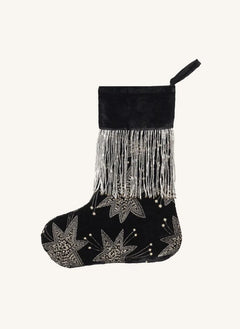 Anna + Nina - Calcetín de Navidad Starry Eve de Terciopelo | Negro