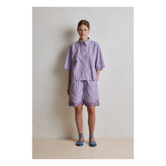 Hod - Camisa de rayas de algodón Selena | Lila