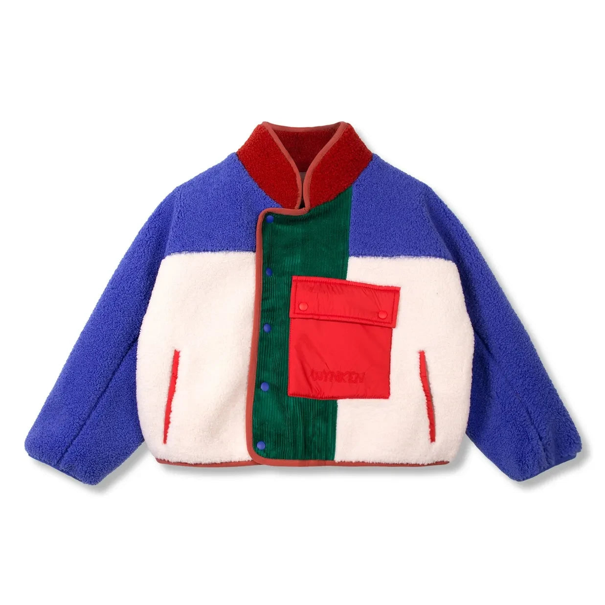 Wynken - Chaqueta Sherpa de doble botonadura | Azul