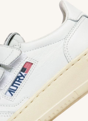 Autry - Kidstripes Zapatillas de Cuero Bajo | Blanco