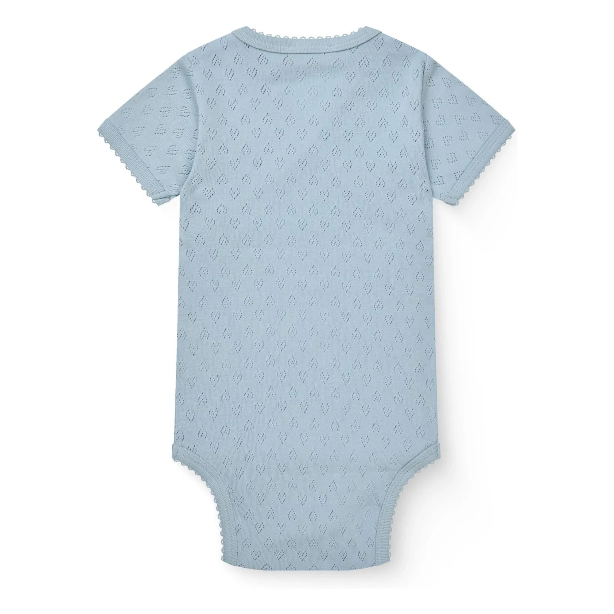 Copenhague Colors - Body cruzado de punto con calados de algodón orgánico | Azul claro