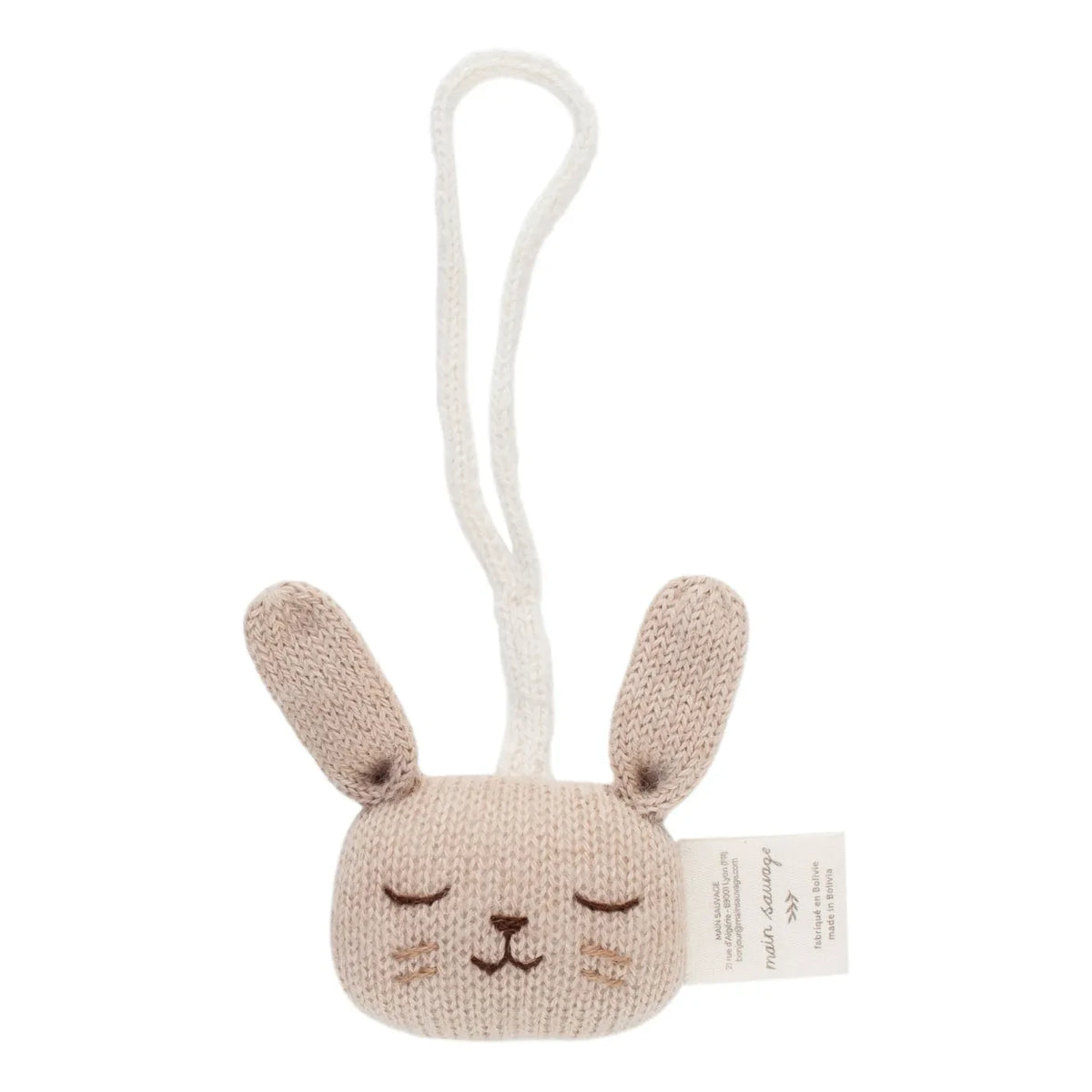 Main Sauvage - Sonajero colgante de conejo | Beige