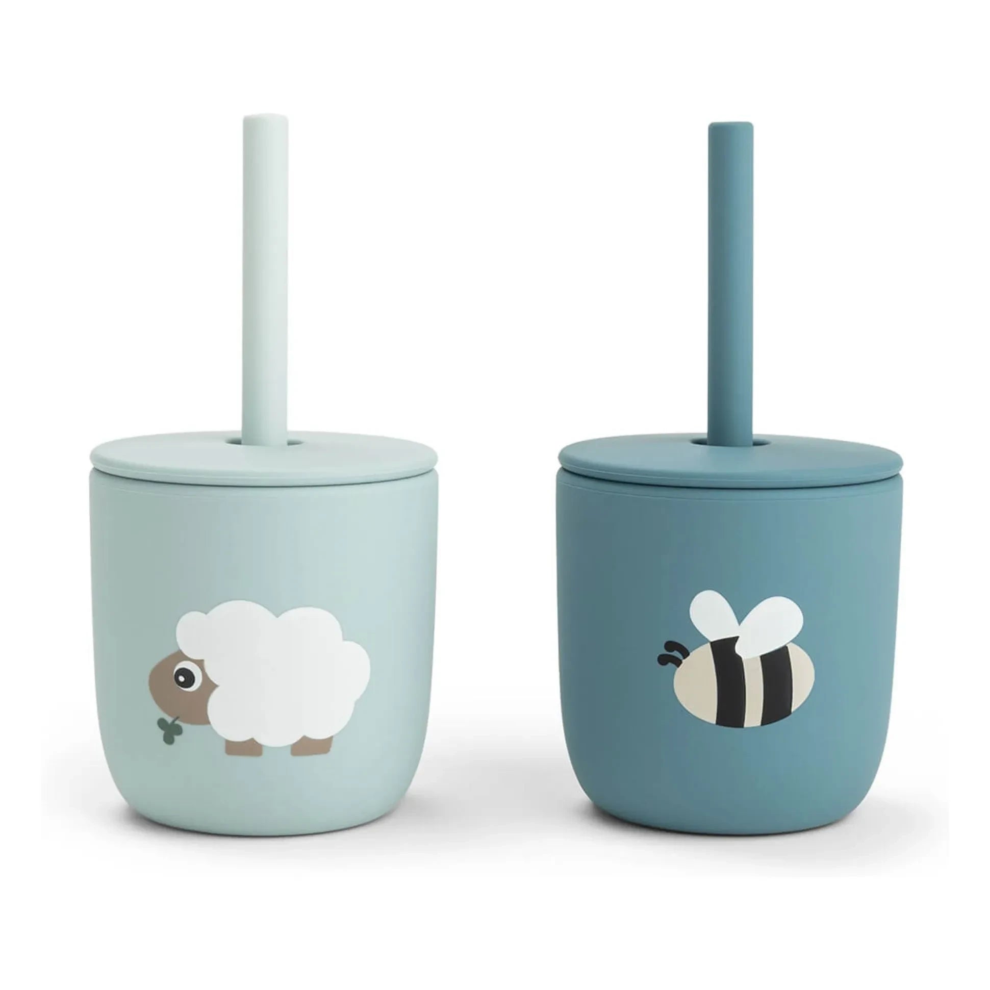 Done by deer - Vasos Samanlı Tiny Farm - Set de 2 | Azul