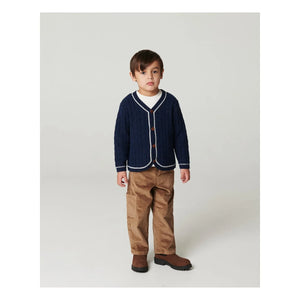 Copenhagen Colors - Pantalón de pana acanalada de corte holgado con bordado, algodón orgánico | Beige