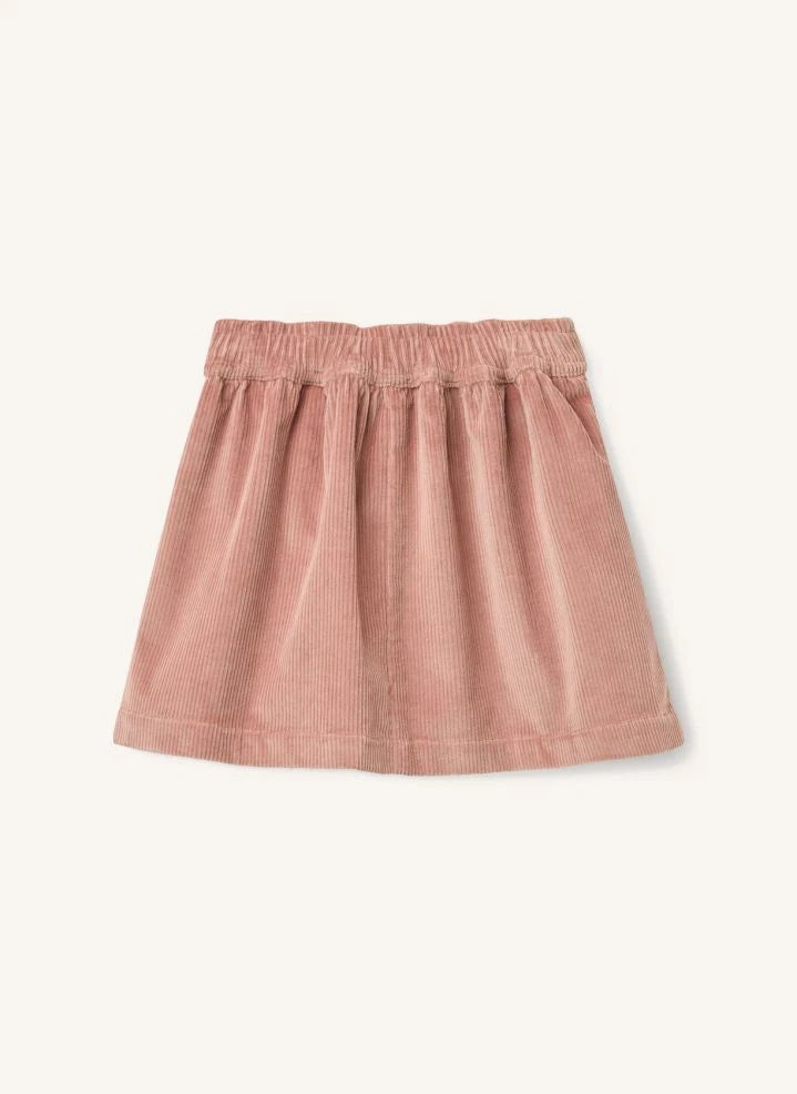 Copenhagen Colors - Falda de terciopelo acanalado de algodón orgánico | Rosa Polvo