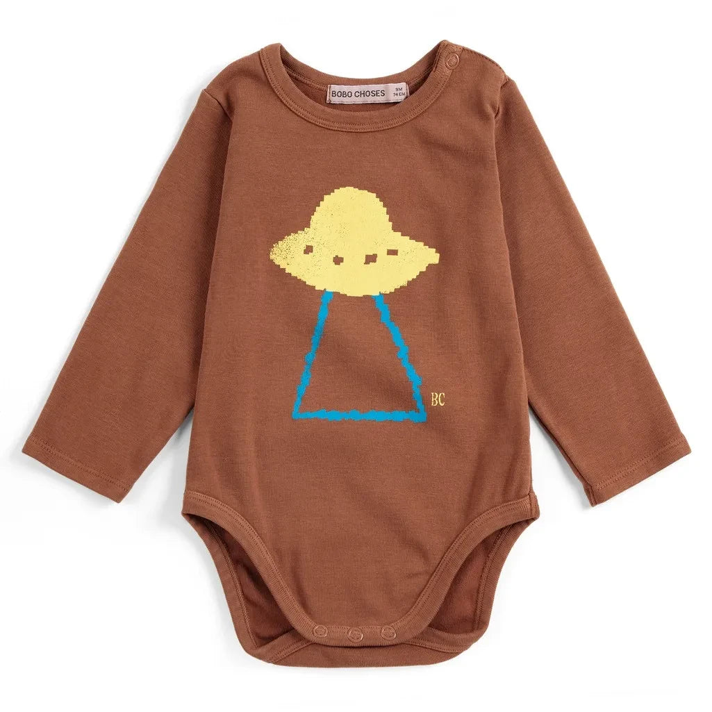 Bobo Choses - Body de algodón orgánico con broches | Marrón