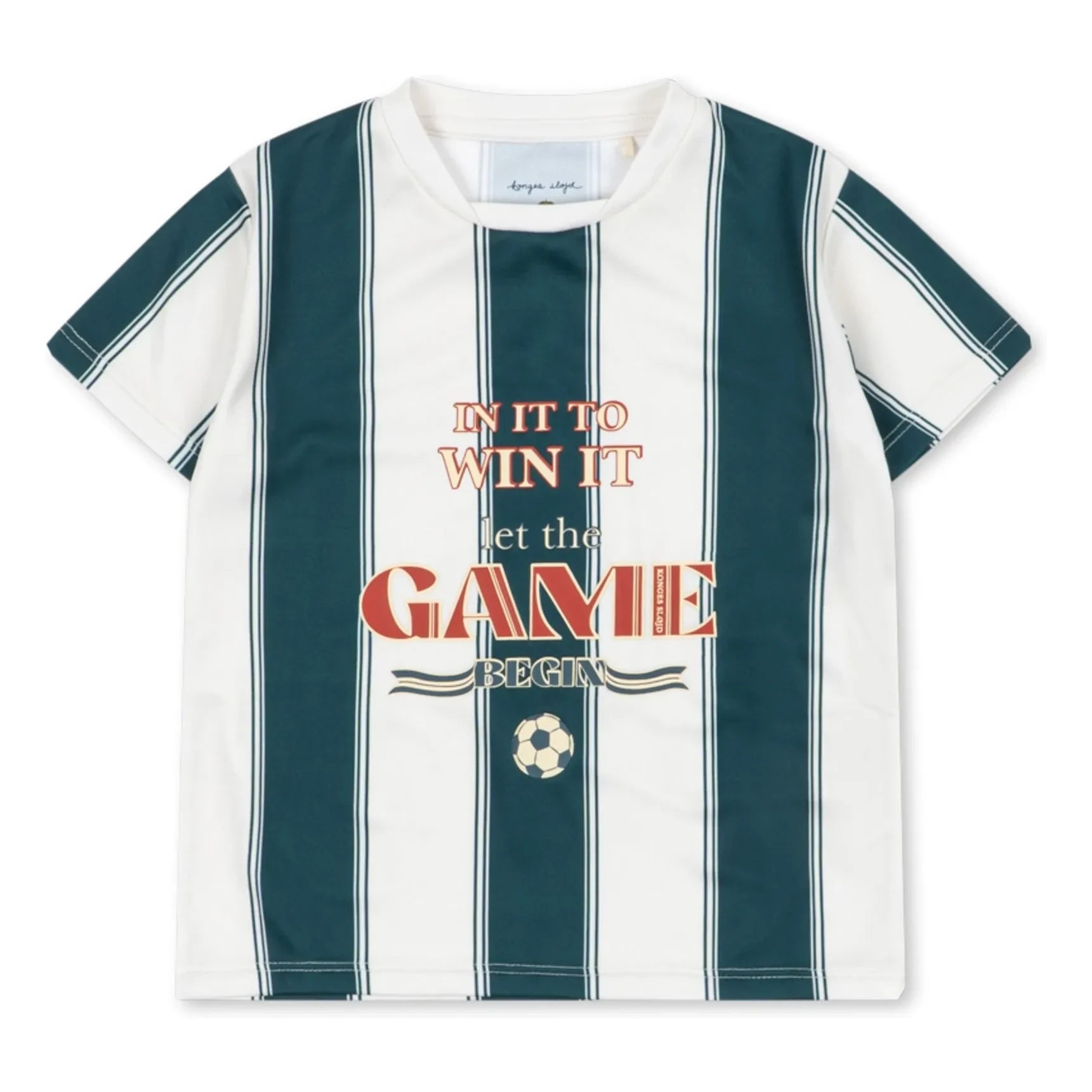 Konges Sløjd - Camiseta de rayas de fibras recicladas | Verde
