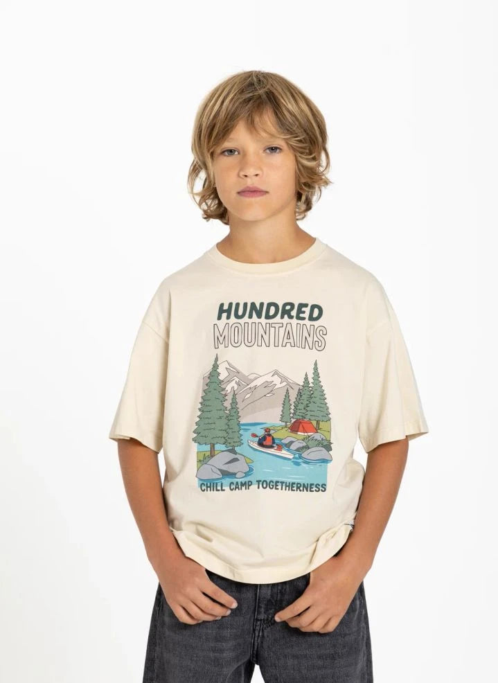 Hundred Pieces - Finn Chill Camp Camiseta de Algodón Orgánico | Beige