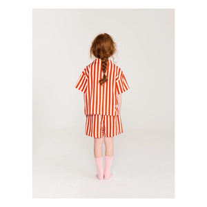 Bobo Choses - Conjunto de Camisa y Pantalón Corto de Algodón Orgánico a Rayas | Rojo