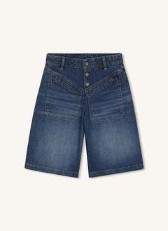 Chloé - Pantalones cortos de algodón orgánico con bolsillos de jean | Azul