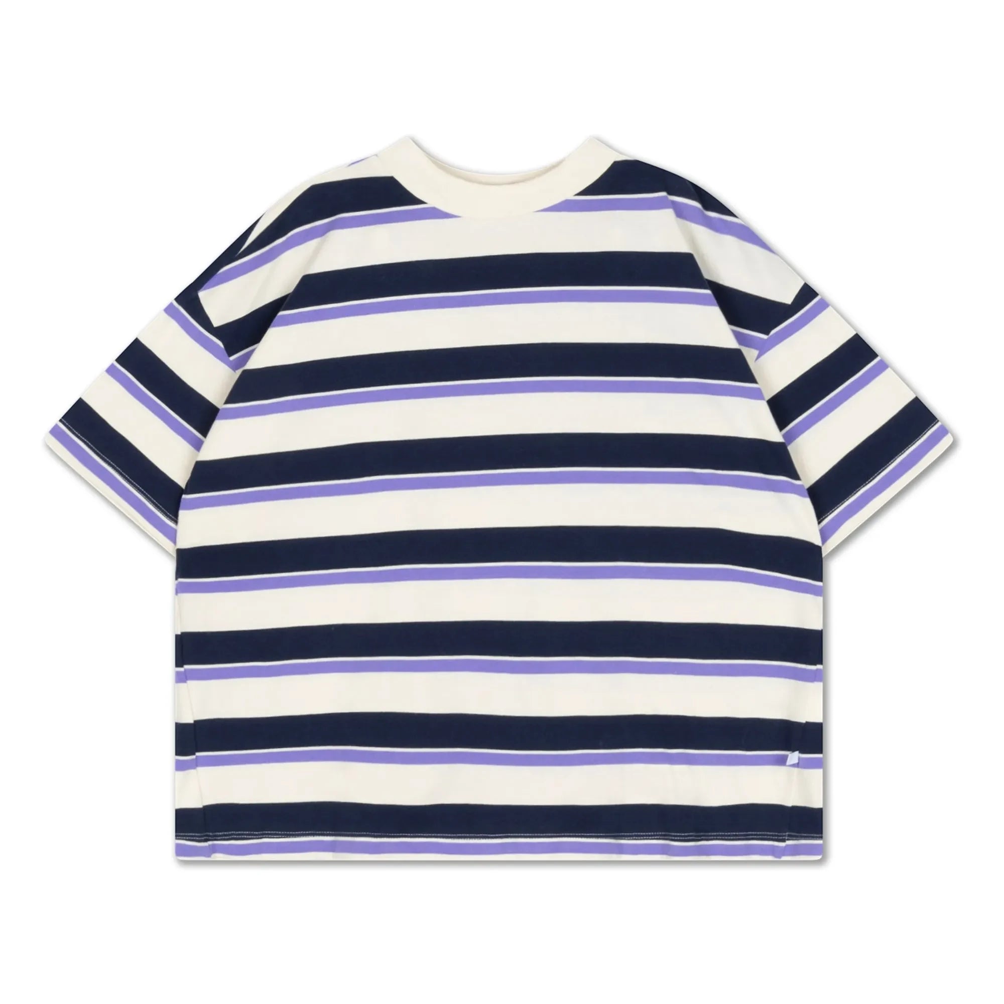 Repose AMS - Camiseta de algodón orgánico a rayas holgada | Crema