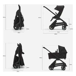 Bugaboo - Bugaboo Dragonfly Cochecito Urbano Completo Chasis de Grafito | Heather Gri