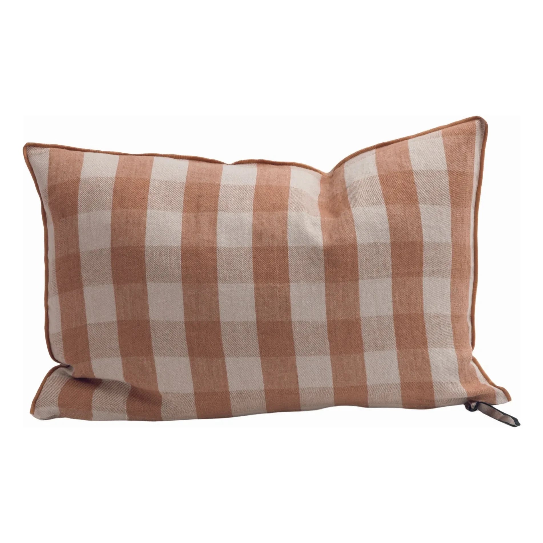 Maison de Vacances - Cojín de lino lavado Vichy Cottage | Terracota