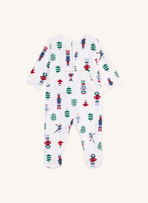 Petit Bateau - Pijamas de Navidad de forro polar de algodón orgánico | Blanco