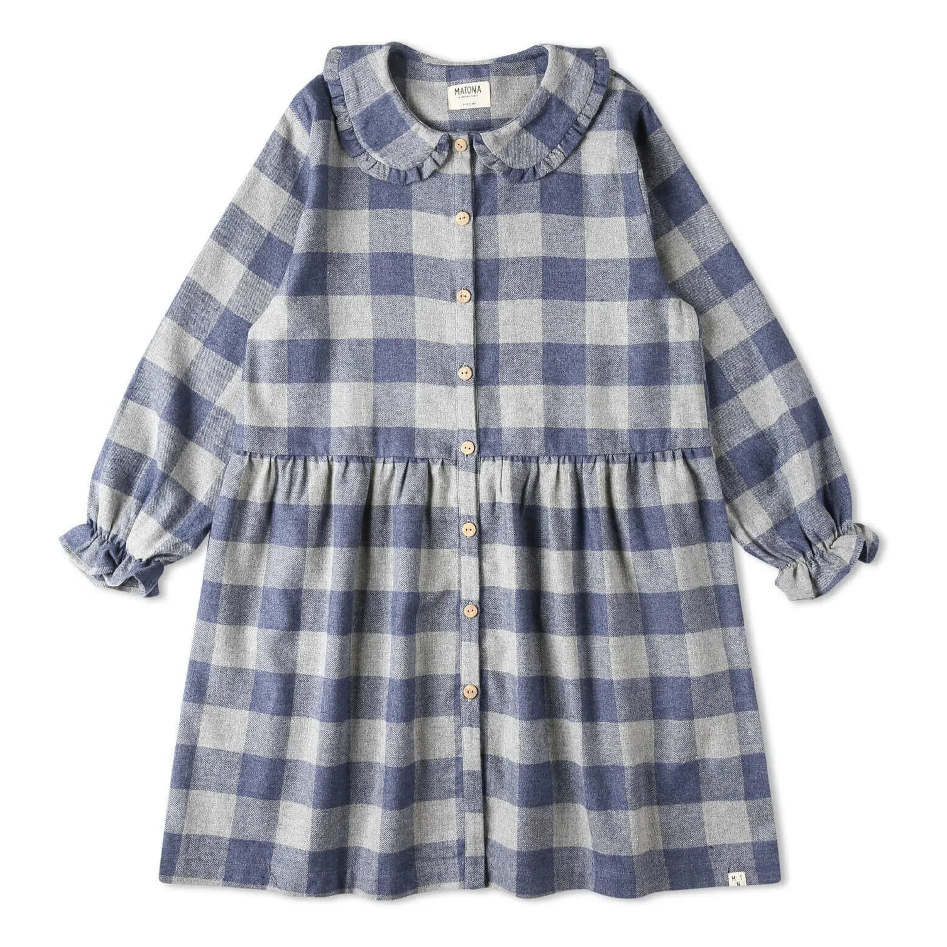 Matona - Vestido de franela Tencel a cuadros | Azul