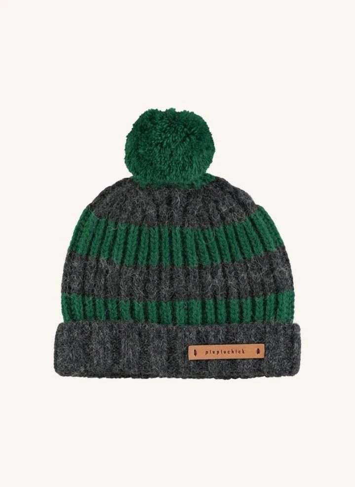 Piupiuchick - Gorro de lana a rayas | Gris oscuro