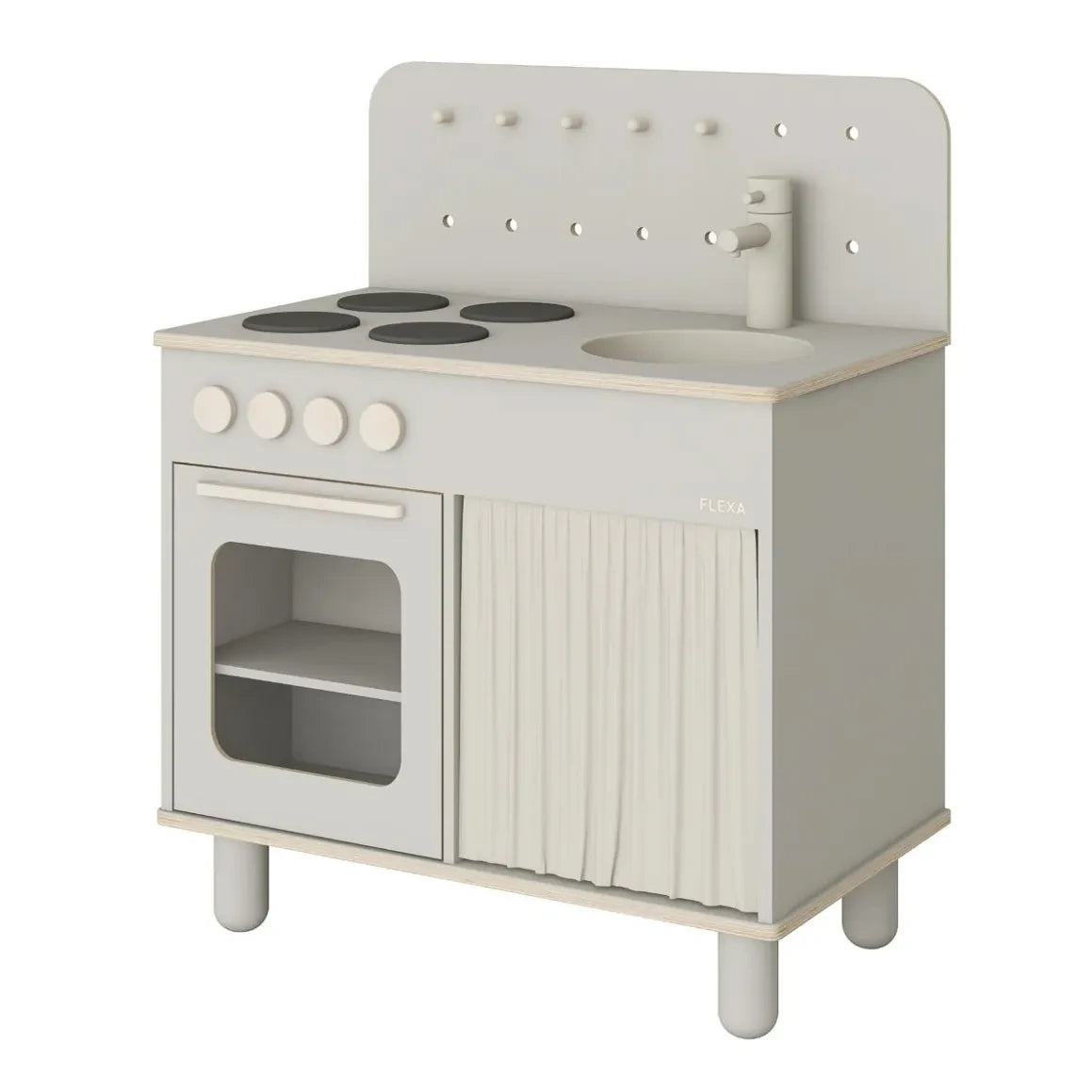 Flexa - Cocina de juguete de madera | Gris claro