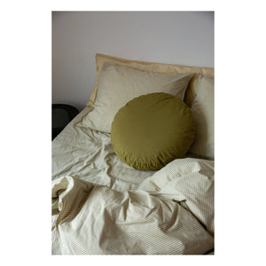 Suite 702 - Funda nórdica orgánica de percal a rayas - Oliva-Crema | Oliva