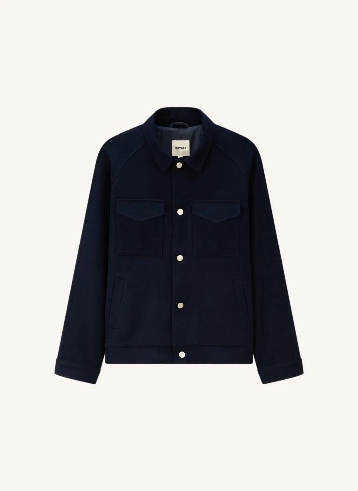 Noyoco - Chaqueta de lana reciclada Palma | Azul marino