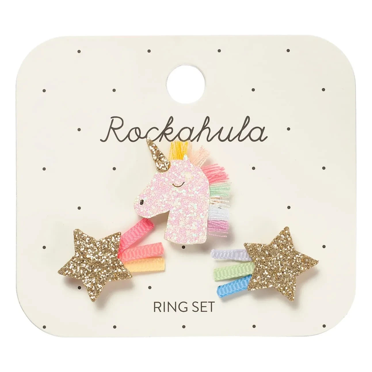 Rockahula Kids - Set de 3 anillos con arcoíris | Dorado