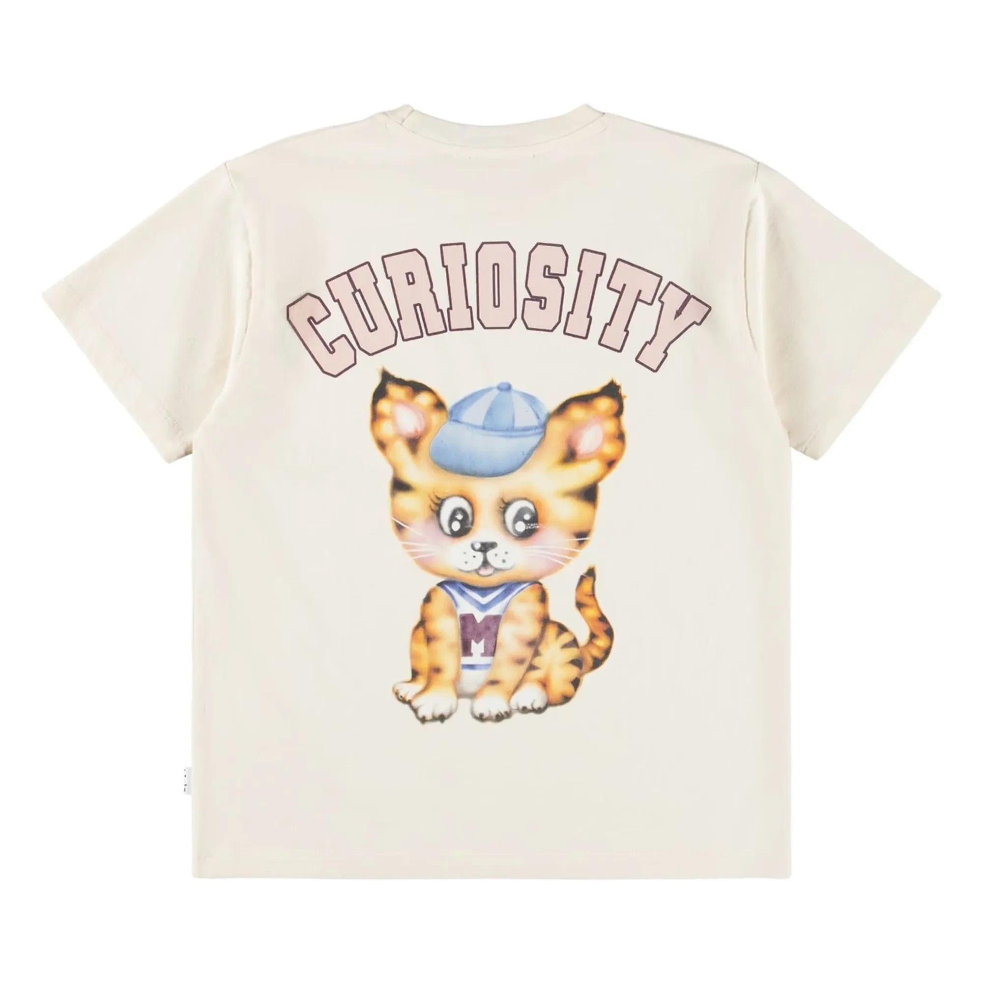 Molo - Camiseta de algodón orgánico Riley Curiosity Tiger | Blanco