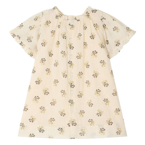 Bonpoint - Vestido de algodón orgánico Lucie Fleurie | Crudo