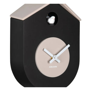 Present Time - Reloj de pared de cuco Gato | Negro