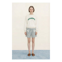 The Tiny Big Sister - Keten y algodón cisne shorts | Azul