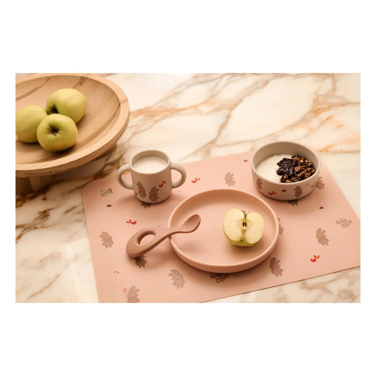 Liewood - Vivi Set de vajilla de silicona - Set de 4 | Wild child/Rosey