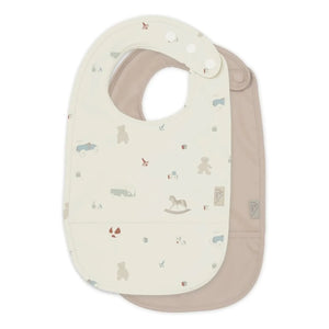 Cam Cam - Babero para bebé Vintage Toys - Set de 2 | Beige
