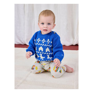 Bobo Choses - Jersey de punto de algodón orgánico con diseño de granja | Azul