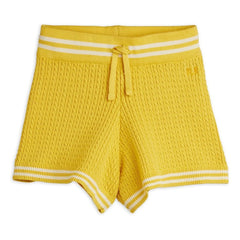 Mini Rodini - Pantalones cortos de punto de algodón orgánico | Amarillo