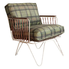Honoré - Sillón Croisette de terciopelo tartán | Verde