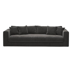 Panac Edition - Sofá 3 plazas de terciopelo cepillado Bellechasse - 240 cm | Gris carbón