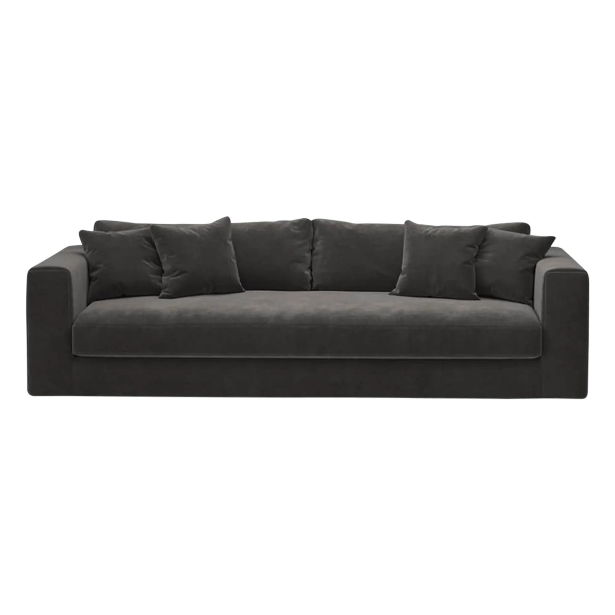 Panac Edition - Sofá 3 plazas de terciopelo cepillado Bellechasse - 240 cm | Gris carbón