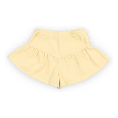 the new society - Bellis Denim Pantalón Corto Volantes | Amarillo pálido