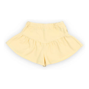 the new society - Bellis Denim Pantalón Corto Volantes | Amarillo pálido