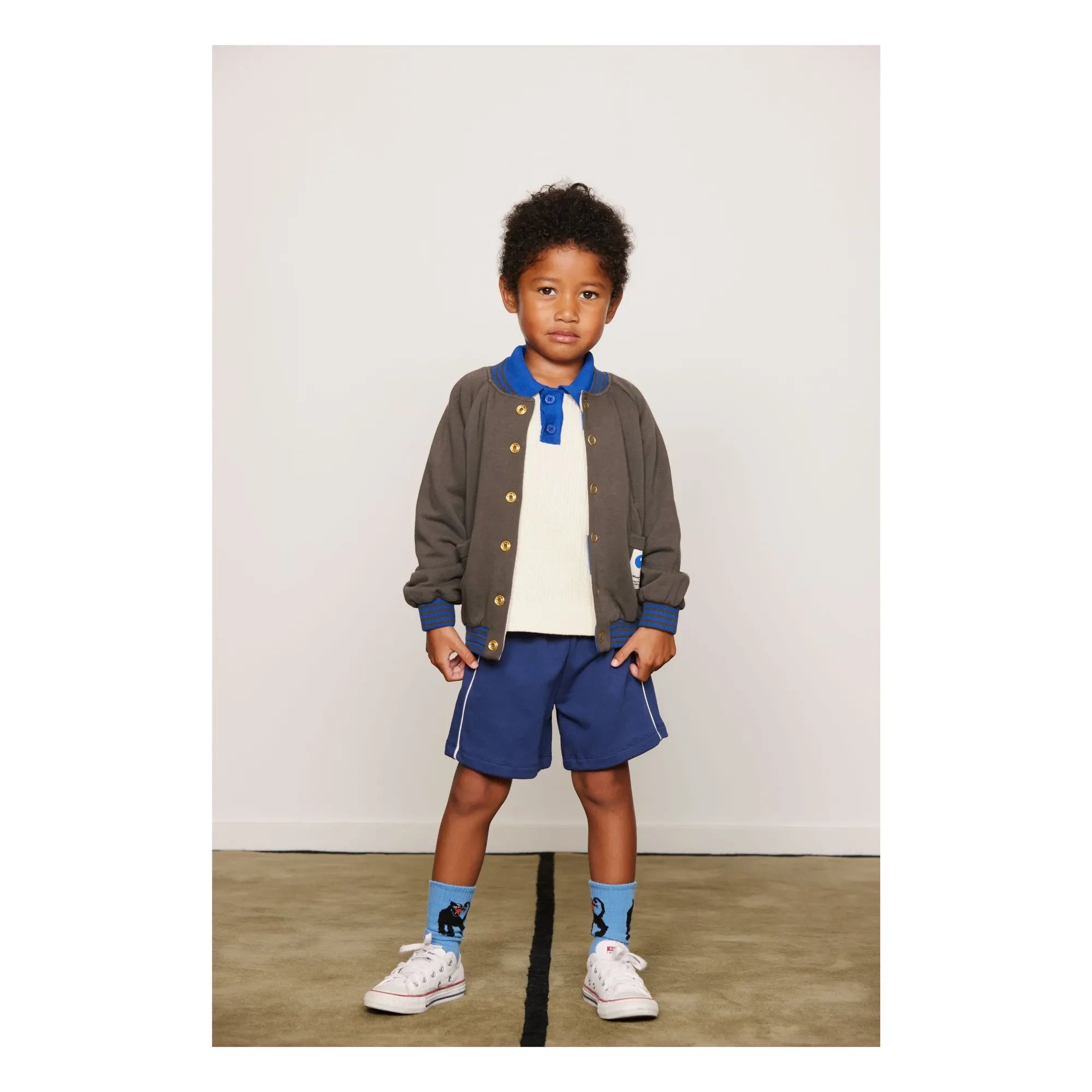 Mini Rodini - Pantalón corto de algodón orgánico | Azul oscuro