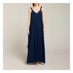 Maison Saint Julien - Vestido de gasa de algodón Bizance | Azul marino
