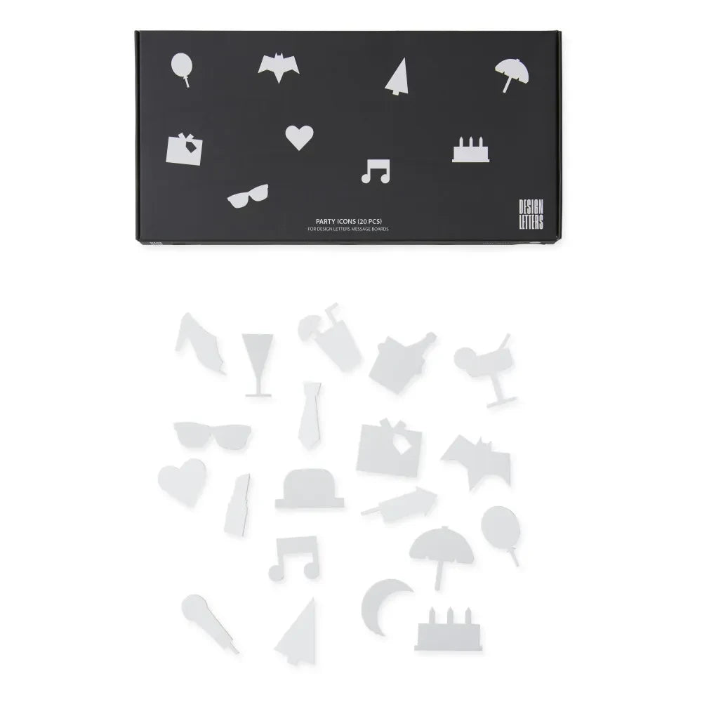 Design Letters - Iconos de Fiesta para Tablero de Mensajes - Juego de 20